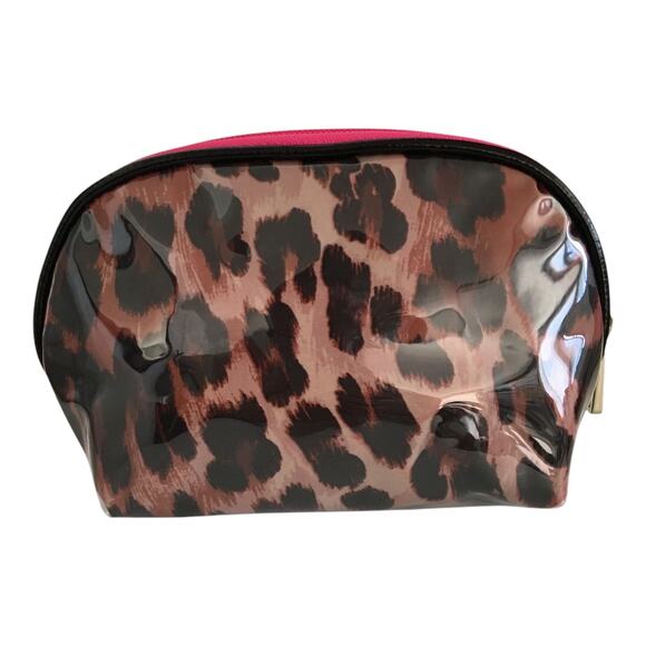 Juicy Couture Cosmetic Makeup Bag Leopard Print Black Brown Size Small NWT - Picture 4 of 14